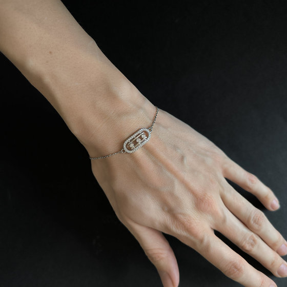 Серебряный браслет с фианитами