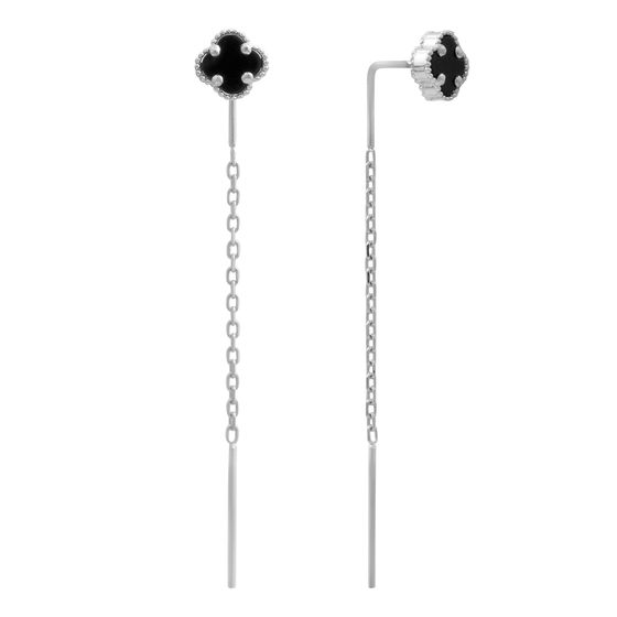 Золотые серьги с ониксом