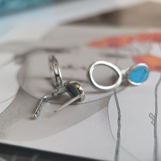 Серебряные серьги с бирюзой