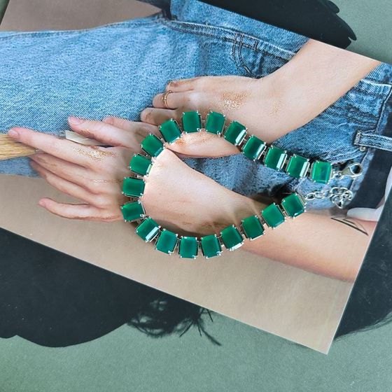 Серебряный браслет с агатом 8.63ct