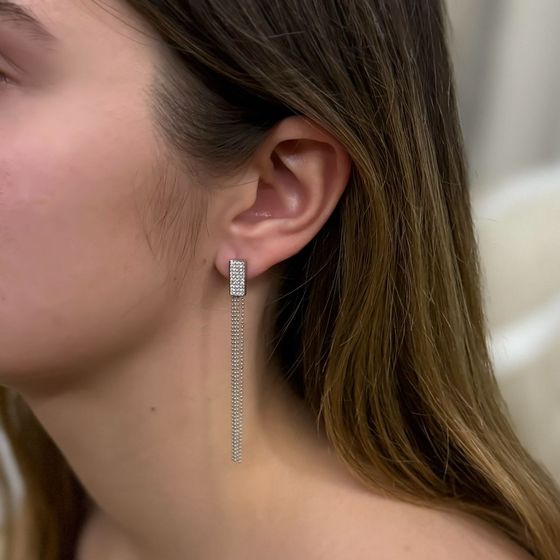 Серебряные серьги с фианитами