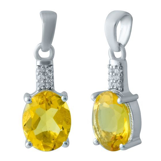 Серебряная подвеска с цитрином nano