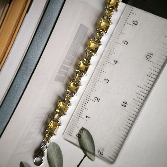 Серебряный браслет с цитрином nano