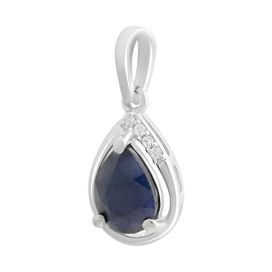 Серебряная подвеска с сапфиром 1.355ct
