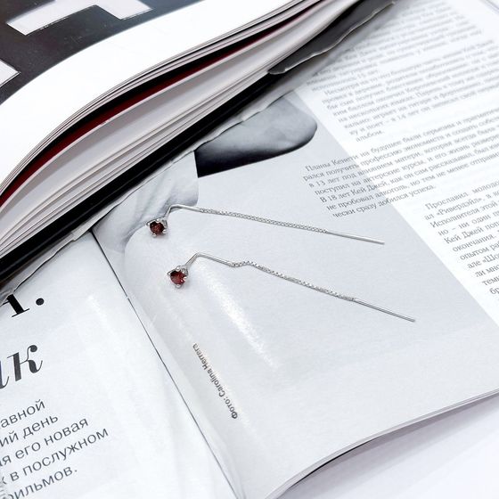 Серебряные серьги с гранатом 0.646ct