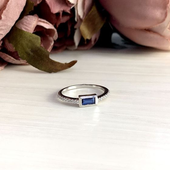 Серебряное кольцо с сапфиром nano 0.535ct