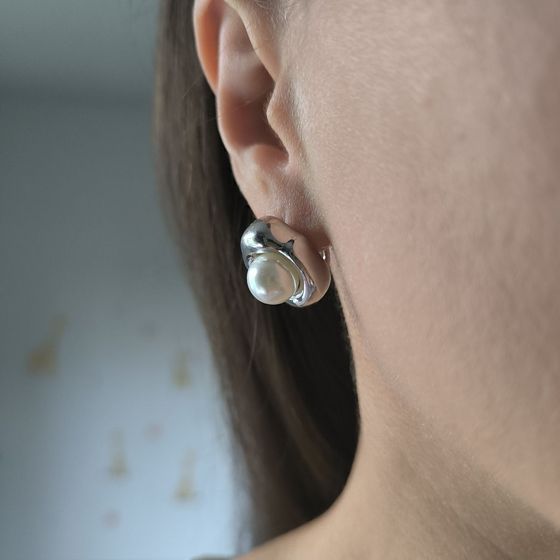 Серебряные серьги с жемчугом