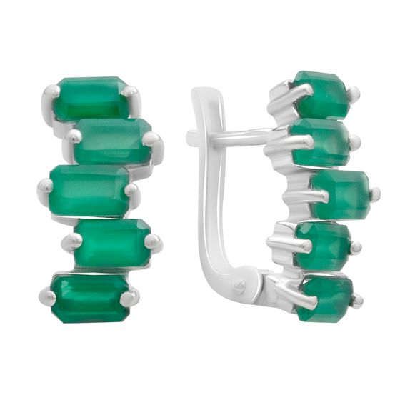 Серебряные серьги с агатом 2.75ct