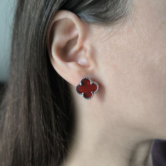 Серебряные серьги с агатом