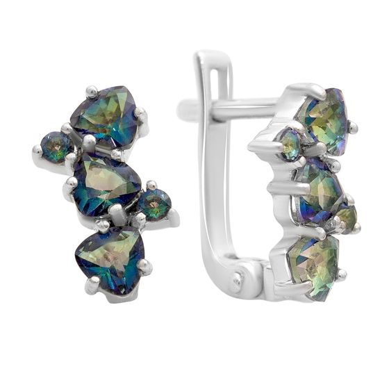 Серебряные серьги с мистик топазом 1.42ct
