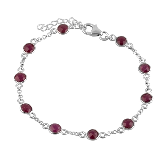 Серебряный браслет с рубином 7.116ct