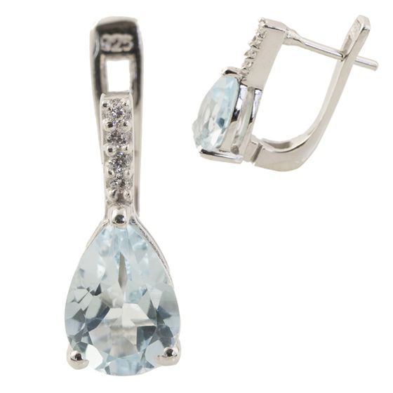 Серебряные серьги с топазом 4.355ct