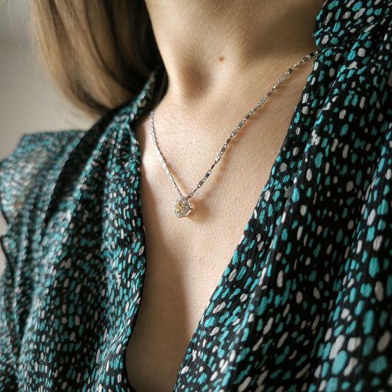 Серебряная подвеска с цитрином nano 0.305ct