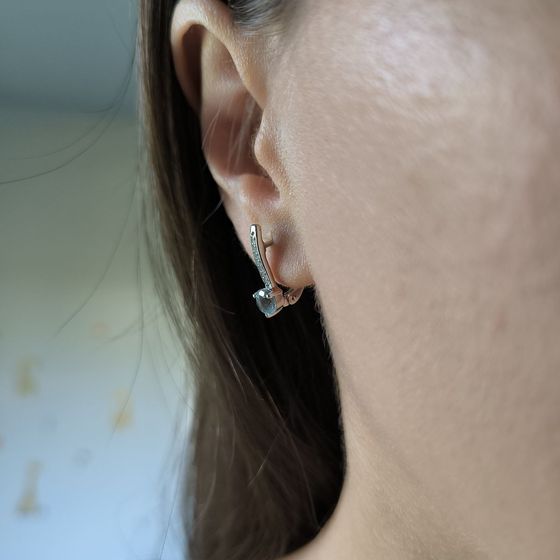 Серебряные серьги с топазом 1.361ct