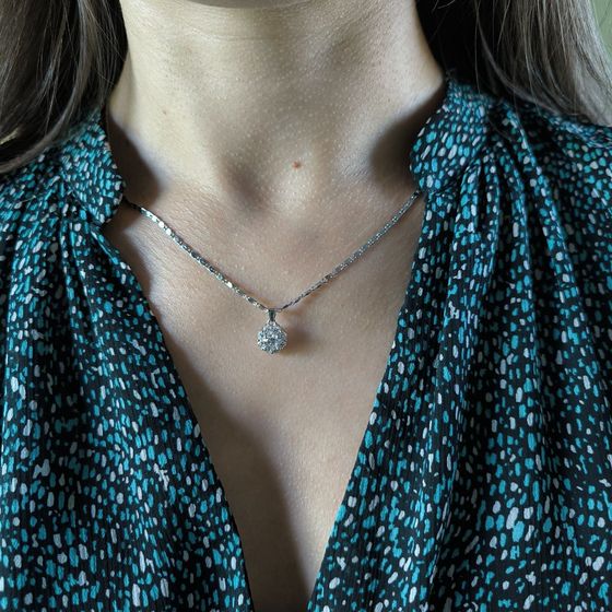 Серебряная подвеска с фианитами