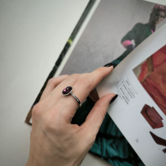 Серебряное кольцо с фианитами