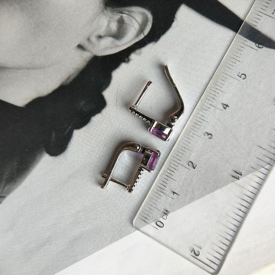 Серебряные серьги с александритом 2.55ct