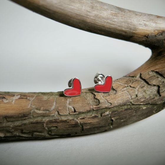 Серебряные серьги с емаллю