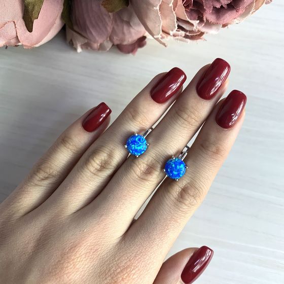 Серебряные серьги с опалом