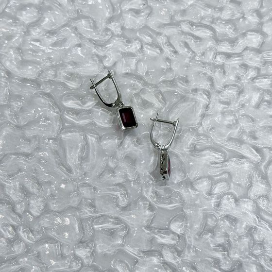 Серебряные серьги с рубином 5.15ct