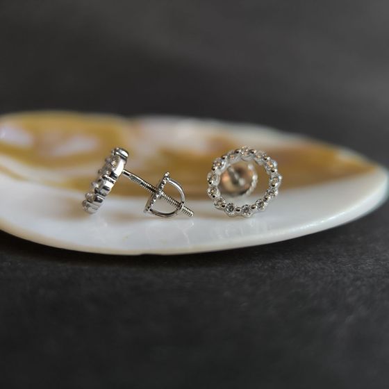 Серебряные серьги с фианитами