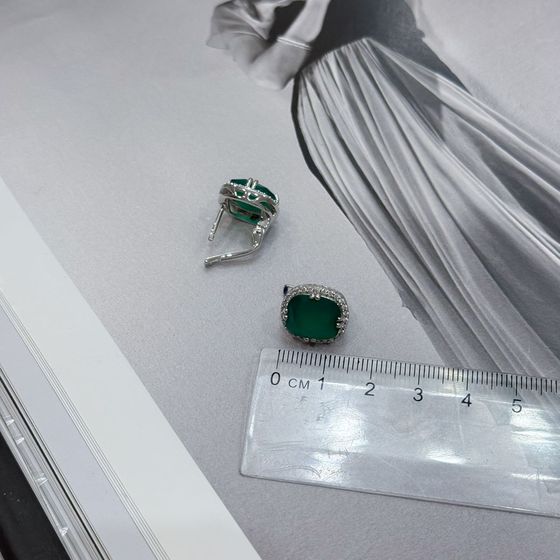 Серебряные серьги с агатом 10.207ct