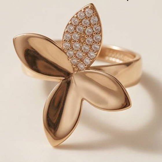 Золотое кольцо с фианитами 0.23ct