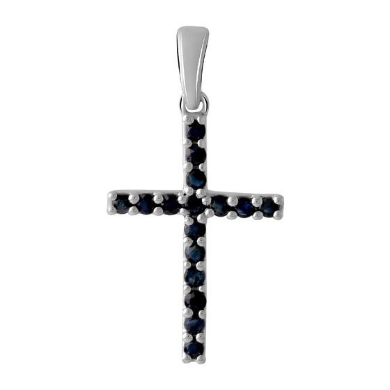 Серебряный крестик с сапфиром 0.813ct