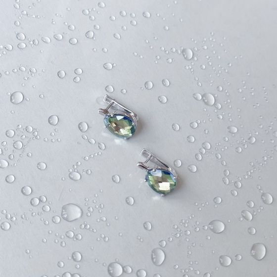 Серебряные серьги с мистик топазом 5.145ct