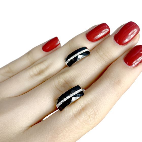 Серебряные серьги с керамикой