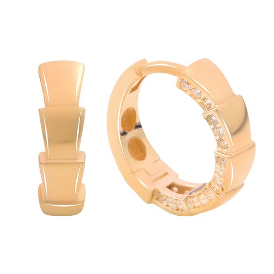 Золотые серьги с фианитами 0.6ct