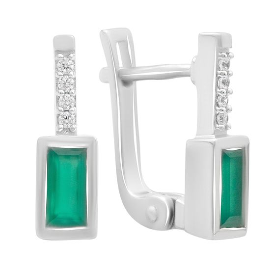 Серебряные серьги с агатом 0.82ct