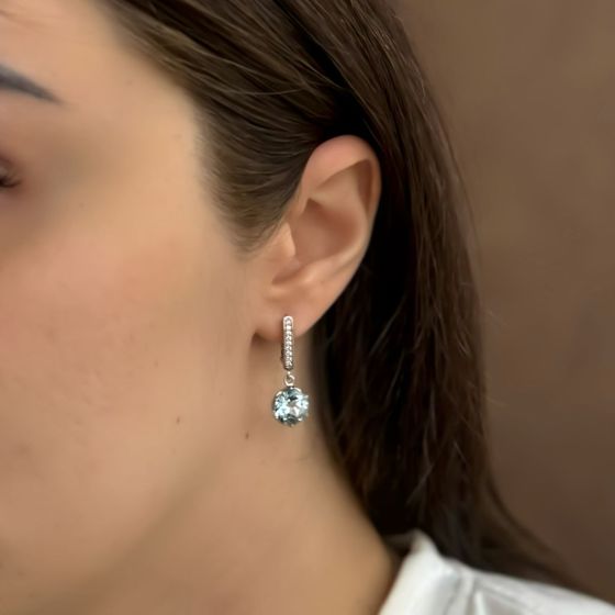 Серебряные серьги с топазом 6.75ct