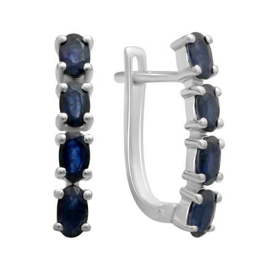 Серебряные серьги с сапфиром 2.32ct