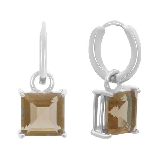 Серебряные серьги с султанитом 5.113ct