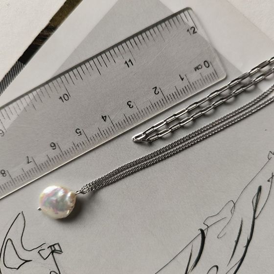 Серебряное колье с жемчугом барочным Серебряное колье с жемчугом барочным