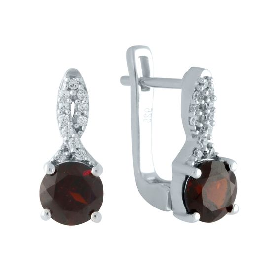 Серебряные серьги с гранатом 2.217ct