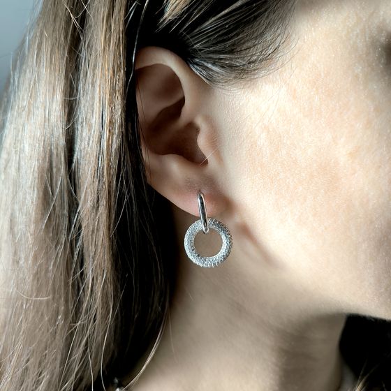 Серебряные серьги с фианитами