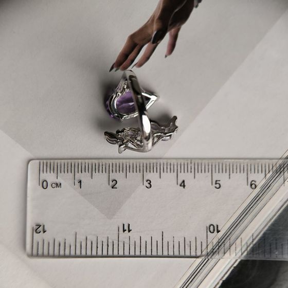 Серебряное кольцо с аметистом 4.523ct
