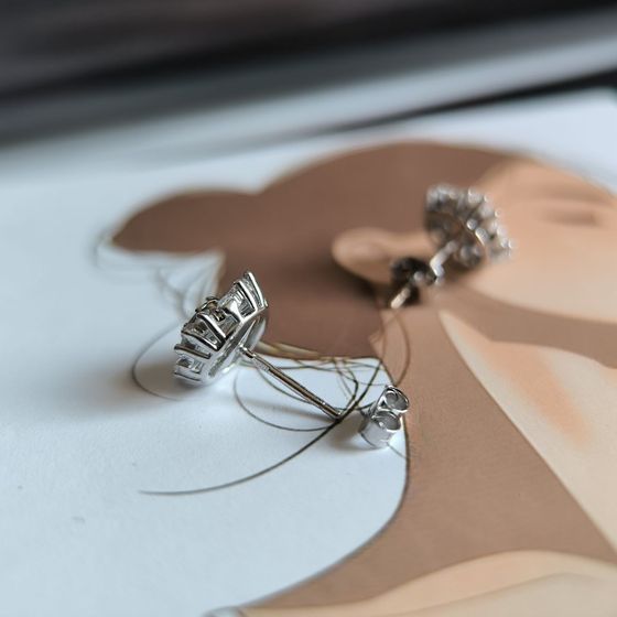 Серебряные серьги с фианитами