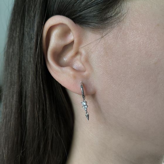 Серебряные серьги с фианитами