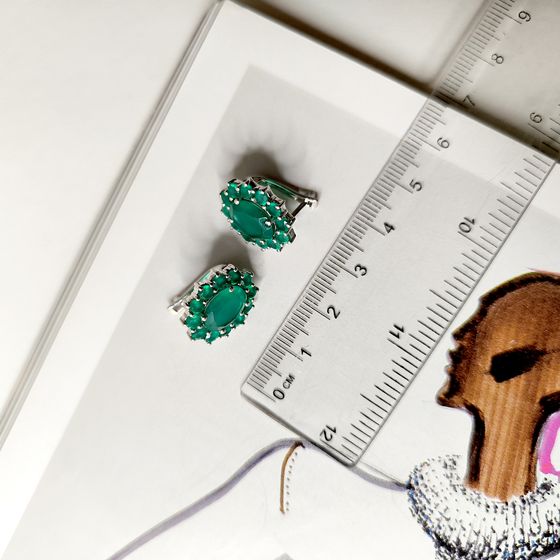 Серебряные серьги с агатом 6.913ct