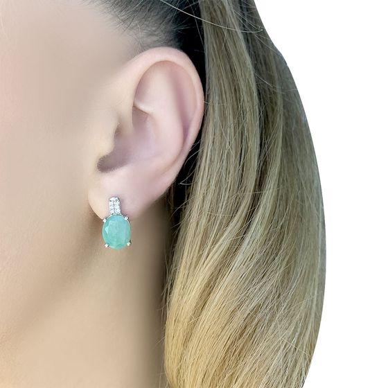 Серебряные серьги с изумрудом 4.805ct