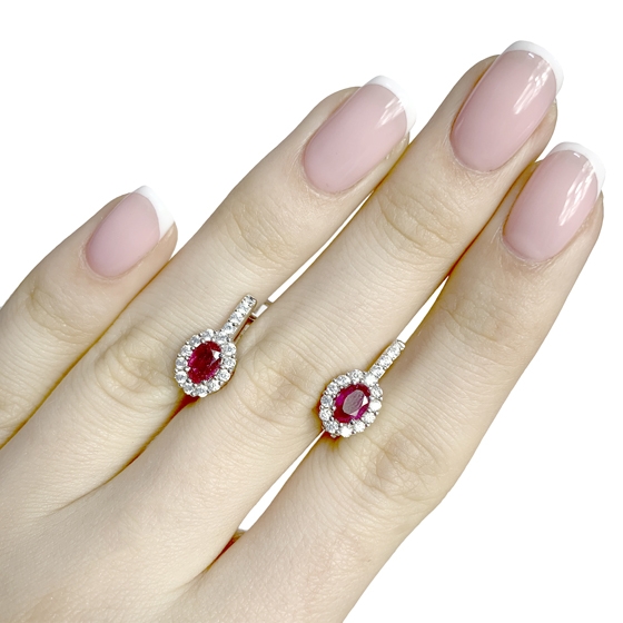 Серебряные серьги с рубином 2.207ct