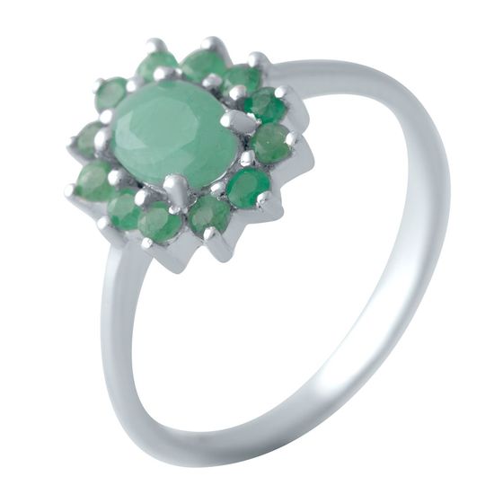 Серебряное кольцо с изумрудом 3.857ct