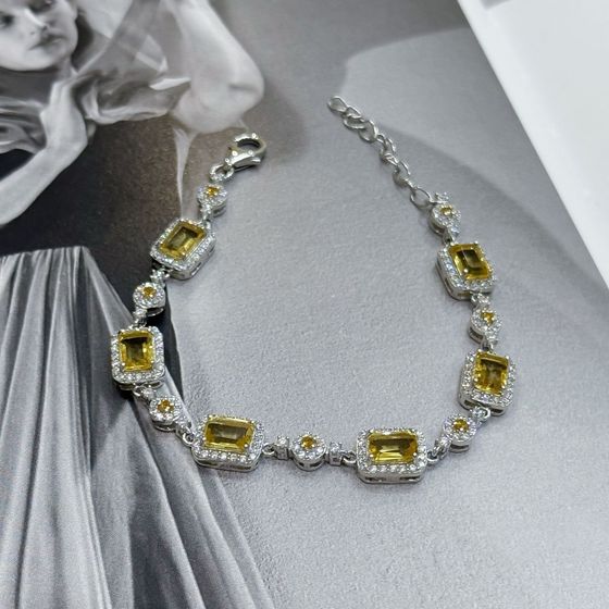 Серебряный браслет с цитрином nano 7.51ct