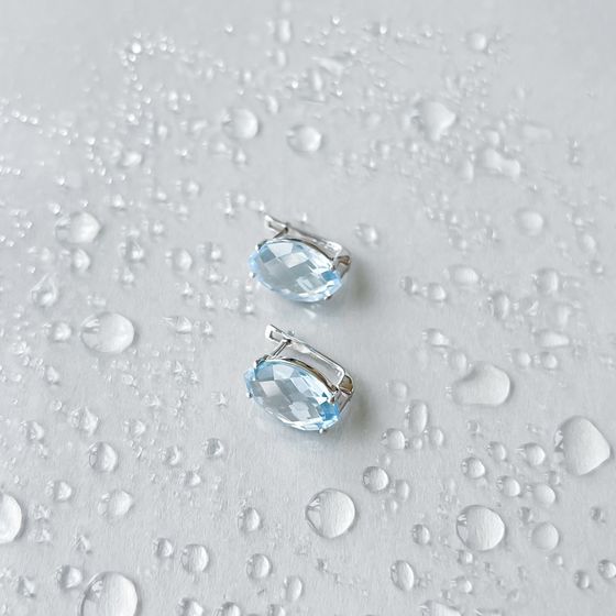 Серебряные серьги с топазом 12.25ct
