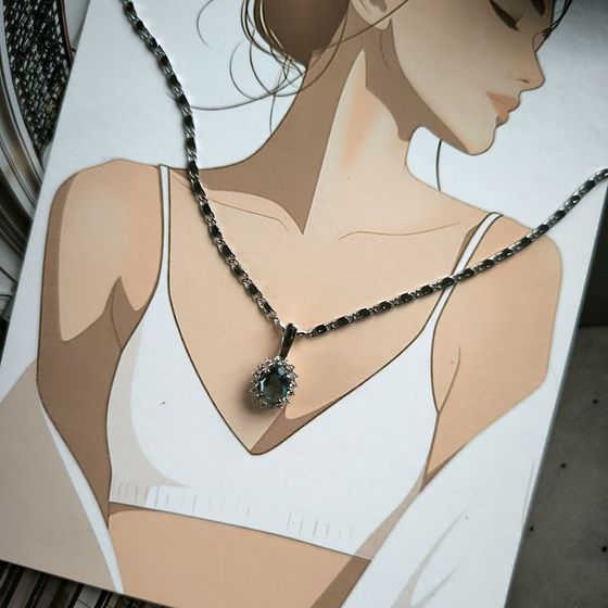 Серебряная подвеска с топазом Лондон Блю 0.746ct