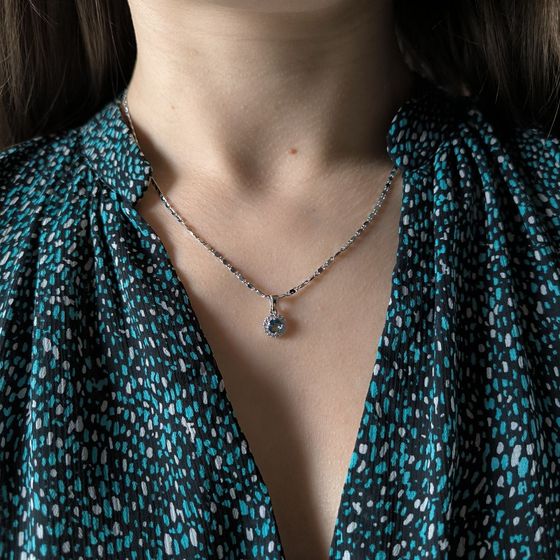 Серебряная подвеска с мистик топазом 0.6ct