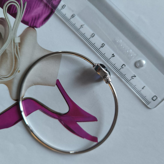 Серебряный браслет с сапфиром nano 2.529ct, фианитами